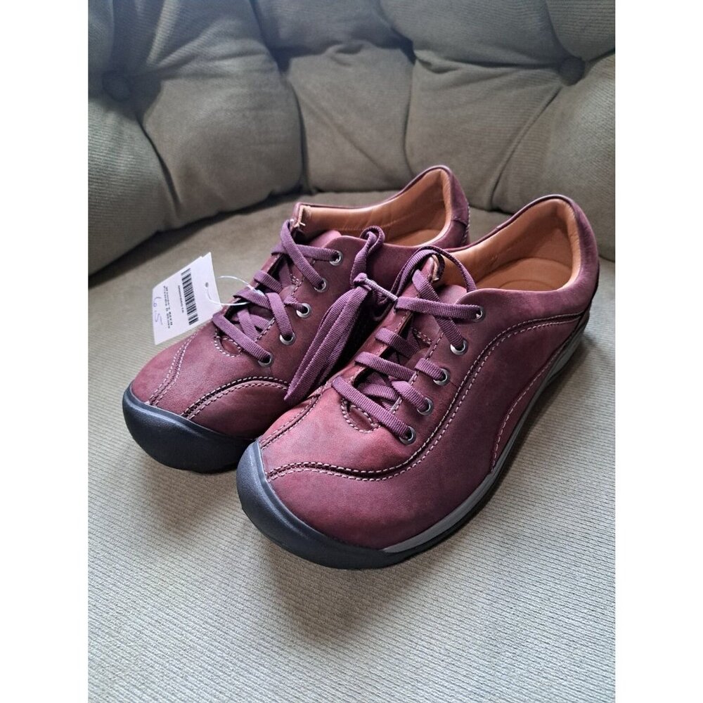 Keen Presidio II Leather Lace-Up Low-Profile Shoes burgandy wine size 6.5 NWT